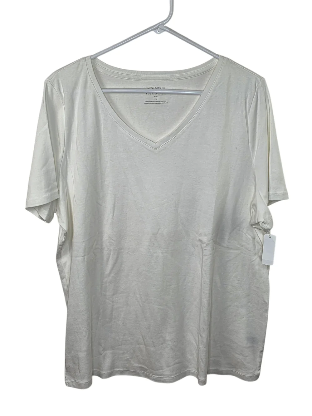 NWT Talbots The Talbots Tee Short Sleeve White V-Neck Tee Size 2X